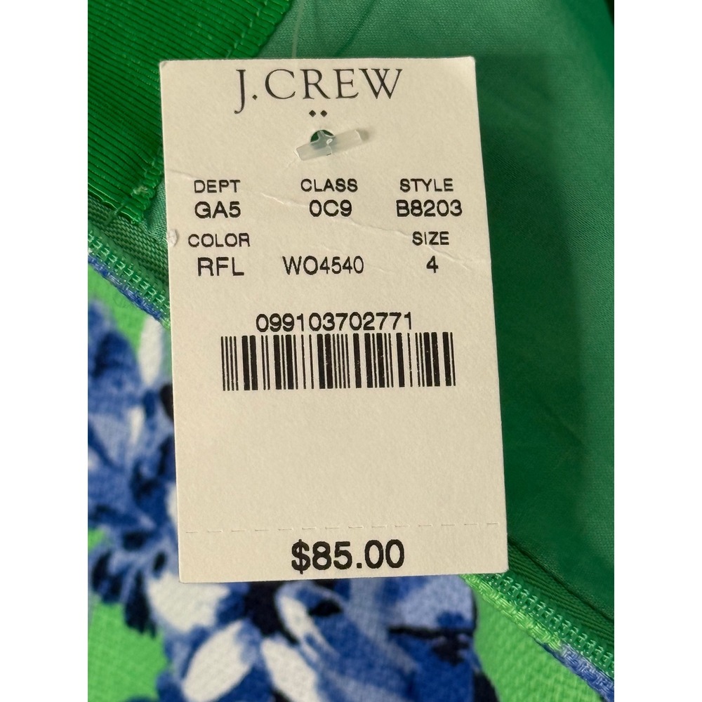 J.Crew The Pencil Skirt Women 4 Green Blue Floral NWT Knee Length B8203 - Picture 6 of 8